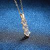 Moissanite Pendant Necklace D Color 90 Points Simple Pave Setting 14K Gold/White Gold Plated Womens Fashion Jewelry