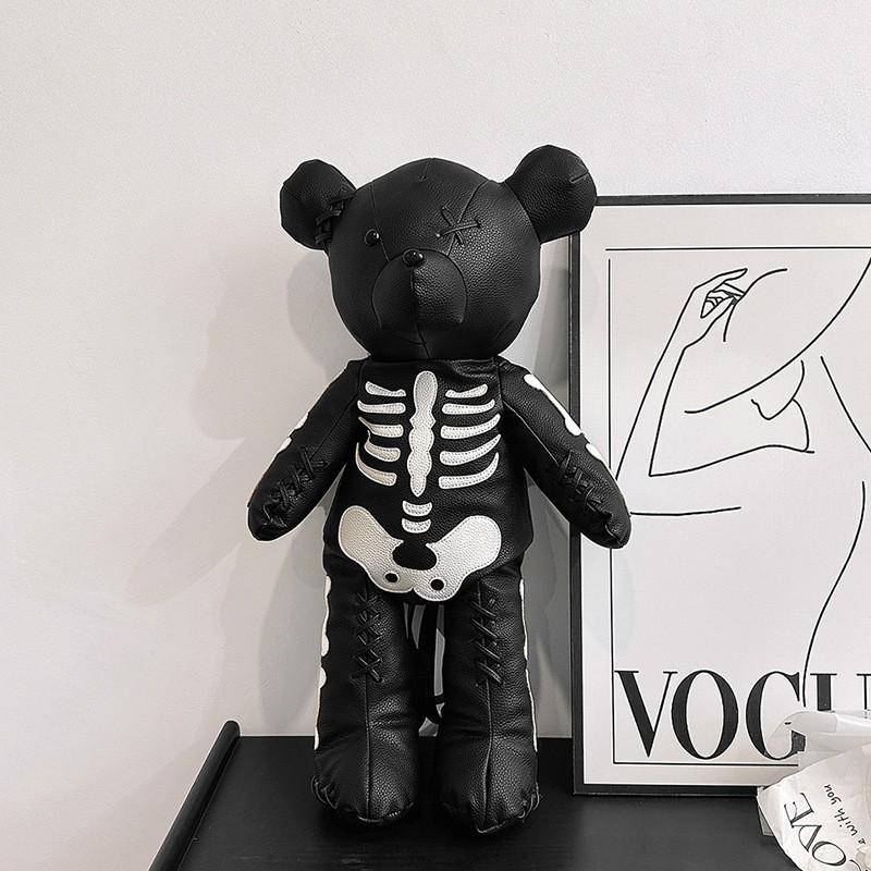 

Bag Women s Dark Trendy Cool Style Internet Celebrity Explicit Bear Backpack Japanese Cartoon Travel Shoulder чёрный
