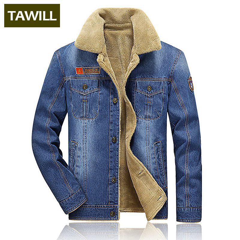 

Куртка с длинным рукавом мужская джинсовая джинсовая универсальная осень-зима зима XXXL