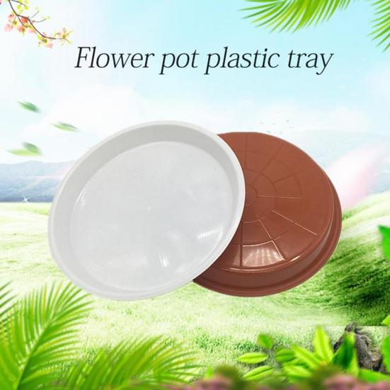 10Pcs 10Sizes Plastic Round Shape Home Garden Flower Pot Planter Tray Saucers