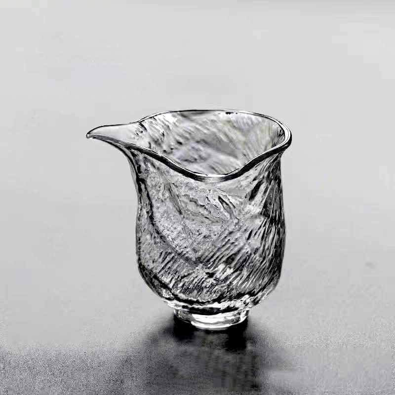 Japanese style Anti Scalding Flaring Hammer Pattern Glass Tea Pitcher Fair Mug Thickened Chahai Teacup Kung Fu Tea Set Accessori