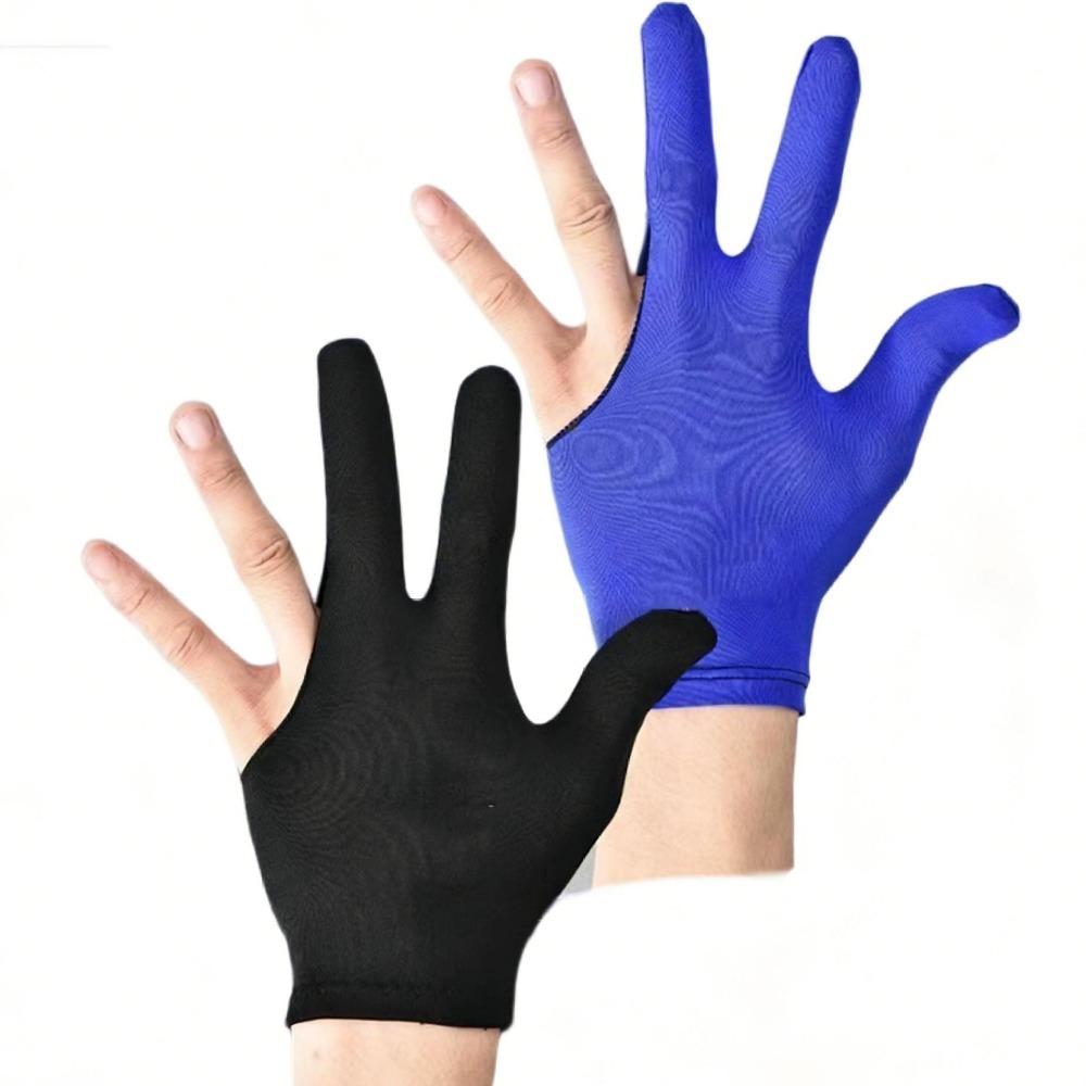 Smooth Open Finger Billiard Glove Breathable Polyester for Snooker Pool Amateur Use