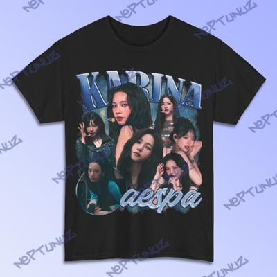 Camiseta Kpop de KARINA - Camiseta Gráfica Vintage de Chica de Banda - Moda para Fans