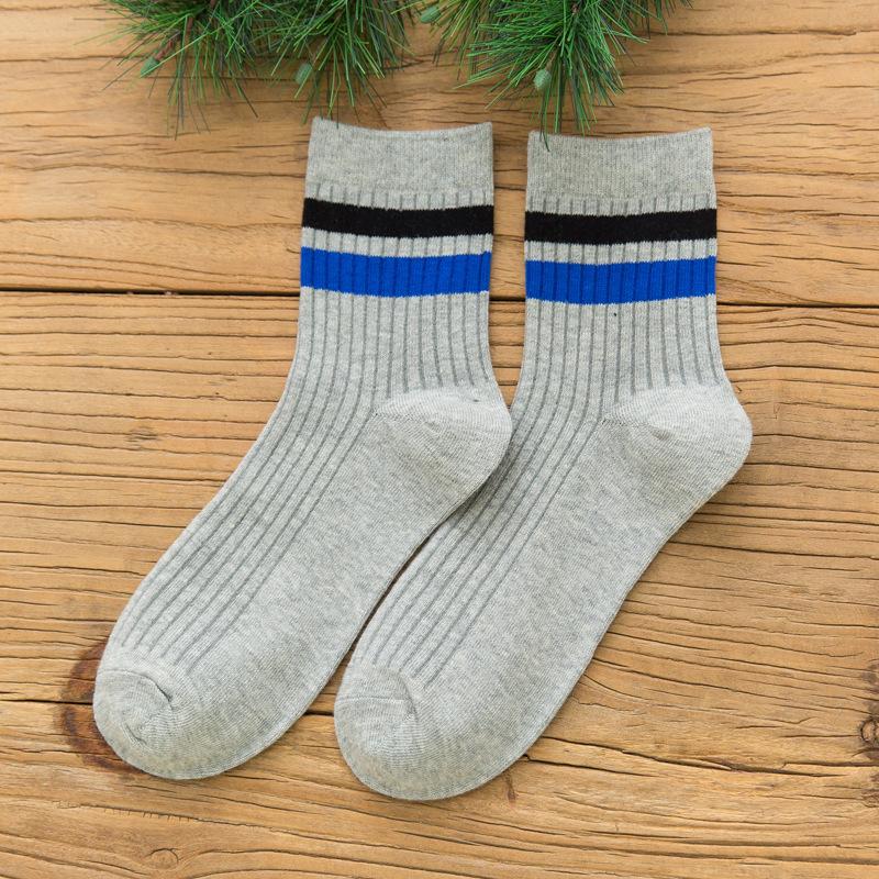 DOIAESKV  Cotton Men's Socks Casual Breathable Socks High Quality Man Solid Long Socks Striped Socks for Couple EU 39-44