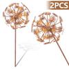 2 Stück Metall-Blumenstab 38 cm Rostiges Finish Metall Dekorative Gartenstäbe Terrasse Balkon Pflanzgefäß Outdoor-Dekoration Garten Zubehör