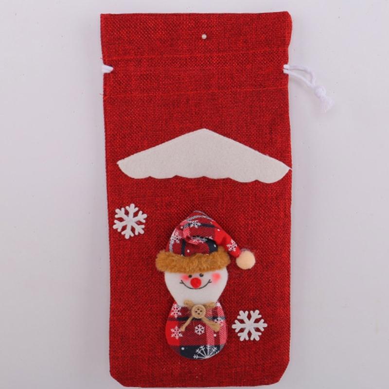 Weihnachtsfeier Dekorationsset 4 Stück Wiederverwendbarkeit Weihnachtsmann Flaschenhüllen für Festival Tischdekoration Haus Bar Zubehör