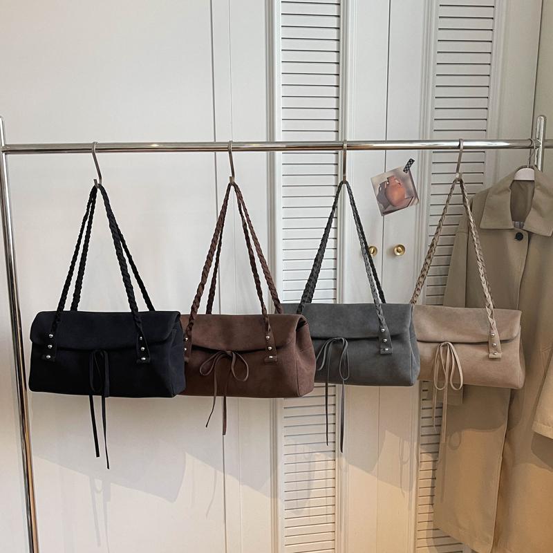 Simple and Stylish Women's Shoulder Bag Woven Shoulder Strap Tassel Bow Decoration Large Capacity Casual Daily Bag Suitable for  Women's Holiday Gift