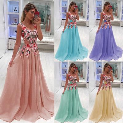 Floral Print Halter Chiffon Long Dress Women Dresses Sexy Casual Beach Dress