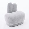 Cozy Bunny-Ear Fabric Ottoman - Fixed Upholstered Stool with Cute Ears, No Storage, Not Removable