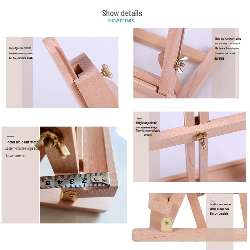Adjustable Mini Wooden Easel for Kids - Foldable Tabletop Art Stand