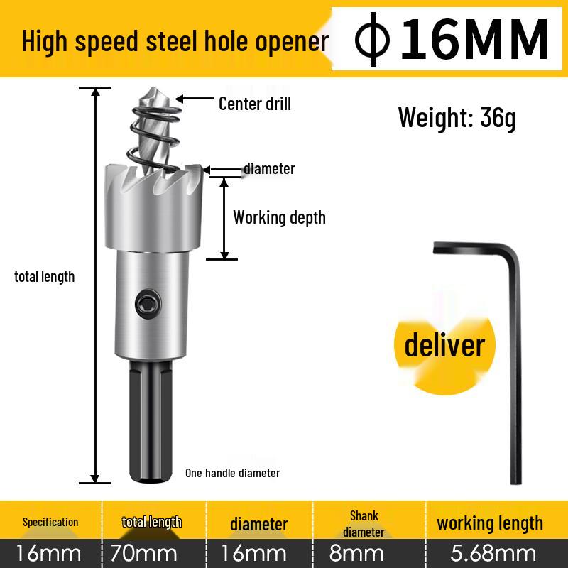 Stainless Steel High-Speed Hole Saw for Sheet Metal and Aluminum Drilling