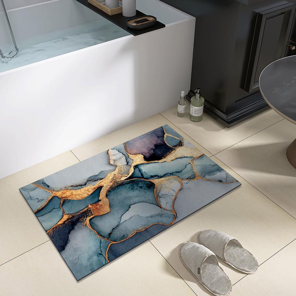 Diatomite Bathroom Shower Bath Mats Foot Mat Quick Dry Non-slip Toilet Carpet Rug Doormat Washable