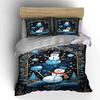 Snowmen with decorative ornaments. Bedding sets Duvet cover sets Duvet covers Pillowcases(1 * Duvet Cover 2 * Pillowcases without duvet insert)