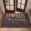 American Country Wood Grain Home Sweet Home Non-Slip Floor Mat Absorbent Decorative Area Rug for Entrance Bathroom Kitchen