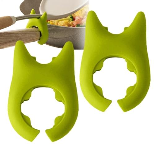 2-Piece Pot Spatula Holder, Pot Lid Rest, Ladle Stand, Non-Slip Spoon Holder, Cute Silicone Utensil Rest, Kitchen Gadget, Kitchen Supplies for Stoveto