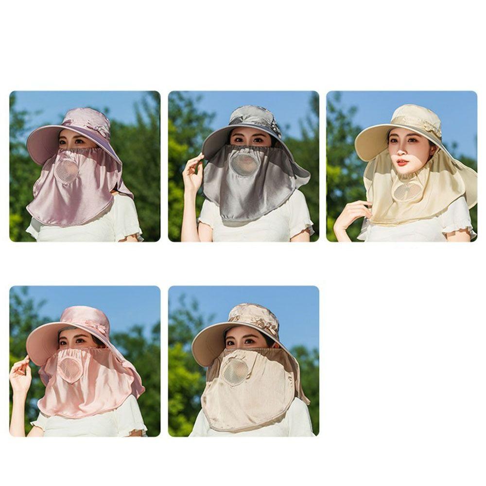 Wide Brim Sunshade Sun Hat Lightweight Breathable Women Picking Tea Hat Face Cover UV Protection Neck Flap Hat Summer Season