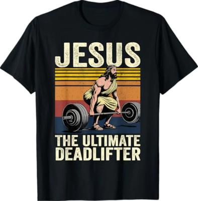 Vintage Jesus Der ultimative Powerlifter Lustiges christliches Fitnessstudio T-Shirt