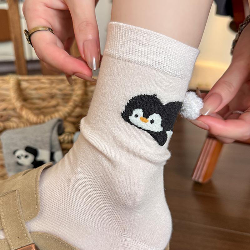 1Pair Cotton Comfortable Animal Egg Socks Skin-Friendly Cartoon Cartoon Multi-element Three-dimensional Print