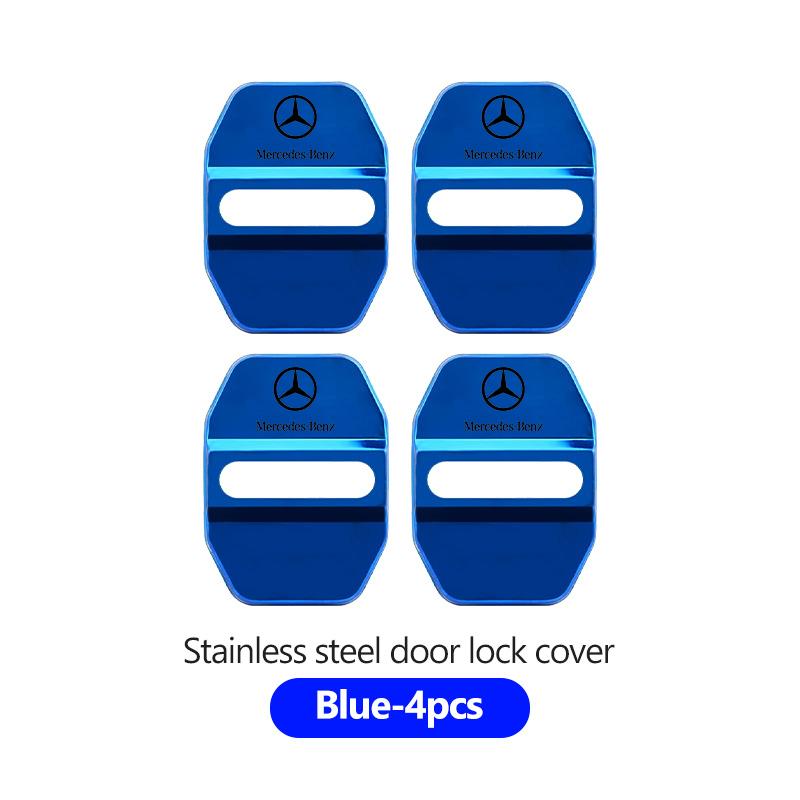 For Benz 4PCS Fashion Stainless Steel Car Covers Door Lock Protecting Cover Exclusive AMG W124 W203 W204 SPRINTER V CLASS VIANO