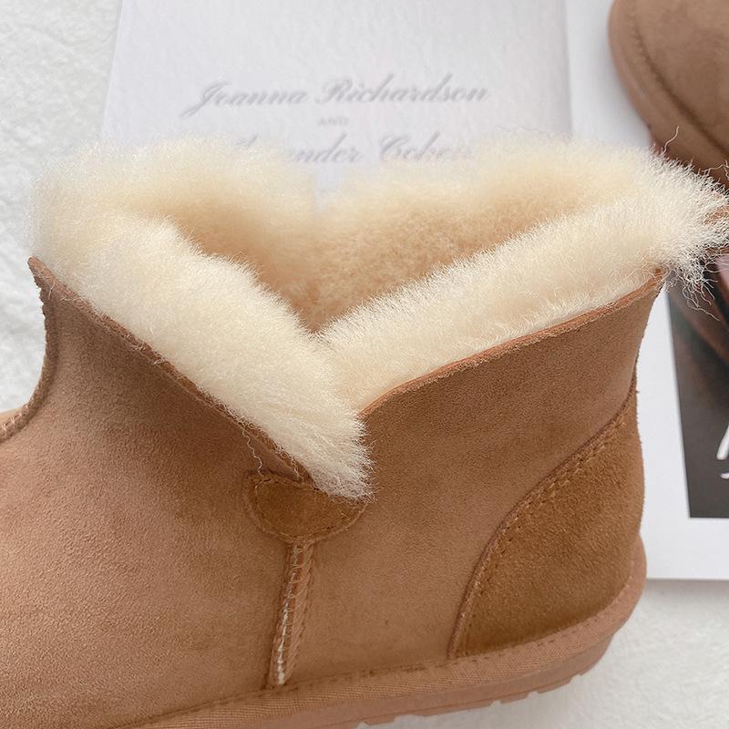 Cizme de zăpadă pentru bărbați, căptușite cu blană de oaie - Călduroase, antiderapante, încălțăminte de iarnă ușor de încălțat