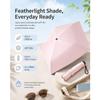 Women's Ultra Light 5-Rib Fold Travel Umbrella with Thickened Black Coating, 91cm Large Canopy, Windproof, Portable for Commuting and Beach