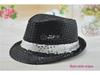 Children's Two-Color Striped Sequined Performance Jazz Hat