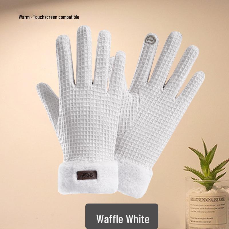 Women s Touchscreen Cycling Gloves, Warm Velvet, Autumn/Winter 2024 One Size