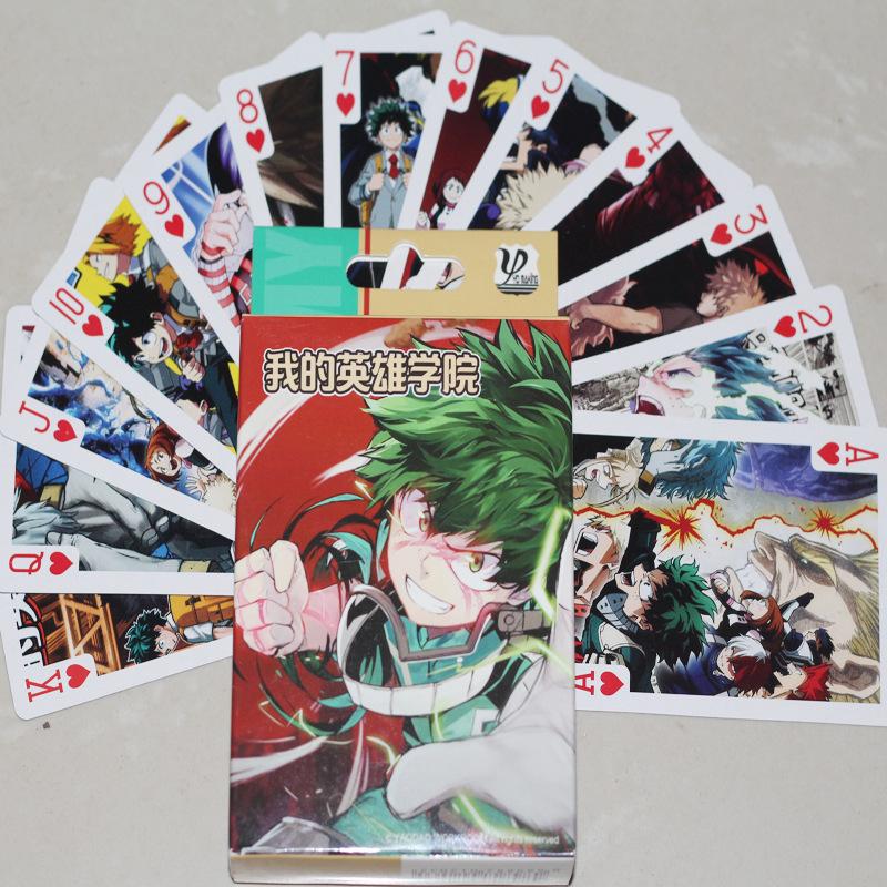 Anime My Hero Academia Deku Todoroki Shoto Poker Cards Bakugou Katsuki Cartoon Accessories