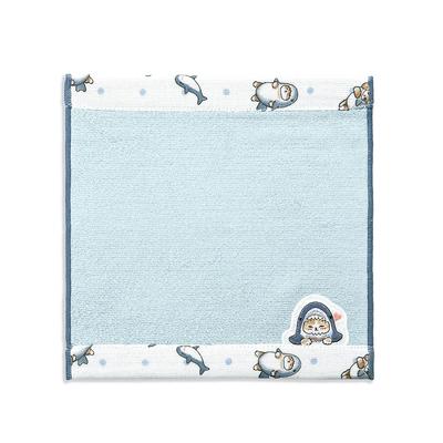 Mofusand Shark Cat Towel Handkerchief Blue Cute Gauze Pile Approximately 2424 Cm