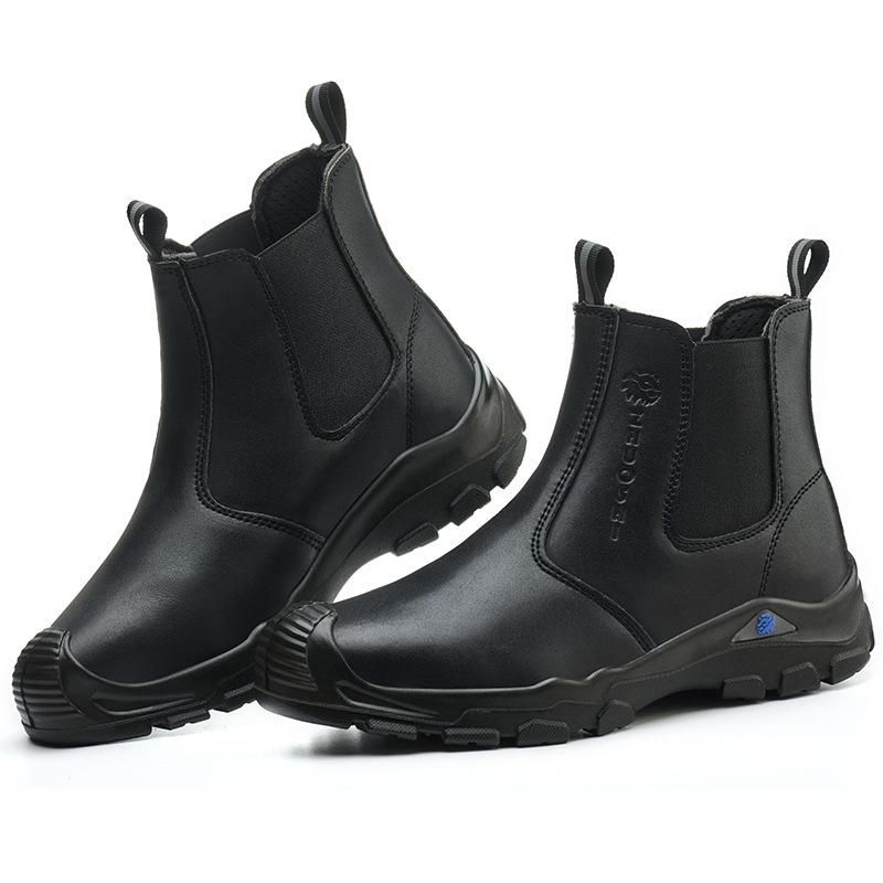 Customized labor insurance shoes men's waterproof, oil-proof, smash-proof, puncture-proof, lightweight and breathable steel head, anti-scalding, acid