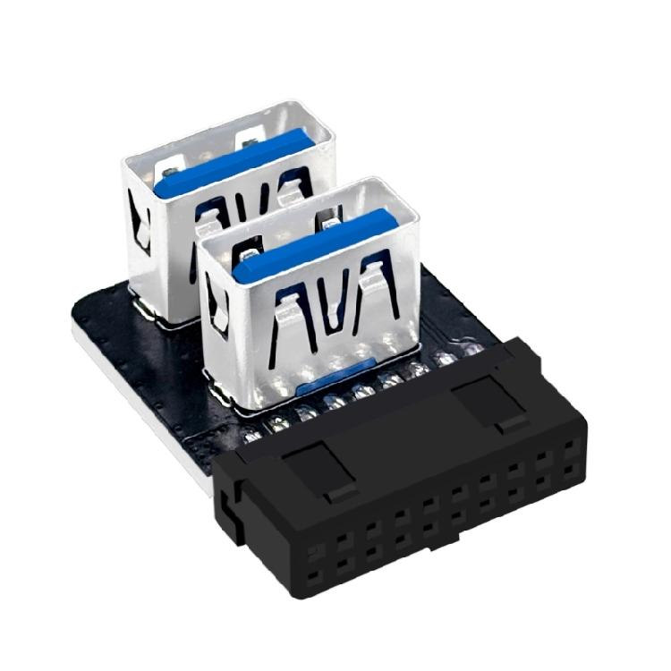 Motherboard USB Expansion Adapter Providing Two USB3.0 Type A Port Compatible 19 pin Connector for Various Layout