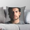 Federa per Cuscino Quadrata Attore Henry Cavill Poliestere Lino Velluto Stampata con Cerniera Decorativa Copricuscino per la Casa