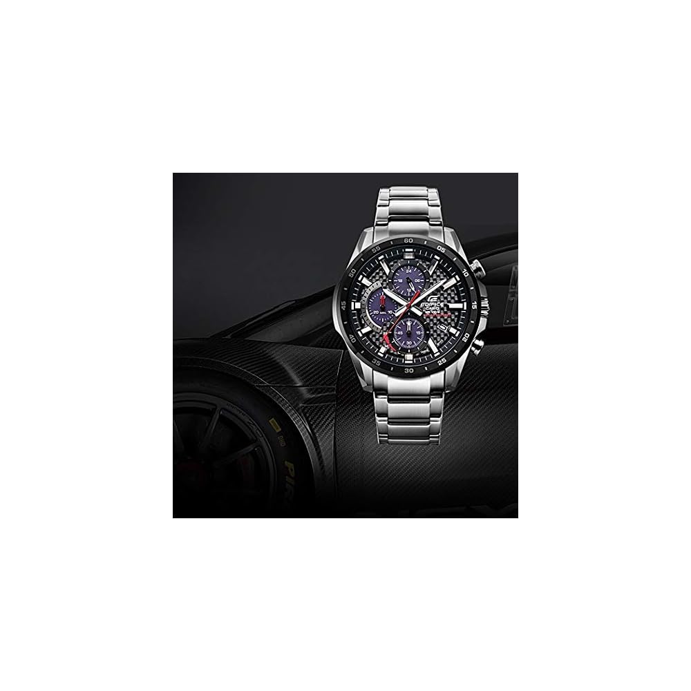 [Casio] Solar-powered EDIFICE CHRONOGRAPH Casio Edifice Chronograph EQS-900DB-1A Men's Analog Waterproof Watch Black Silver [Parallel Import]