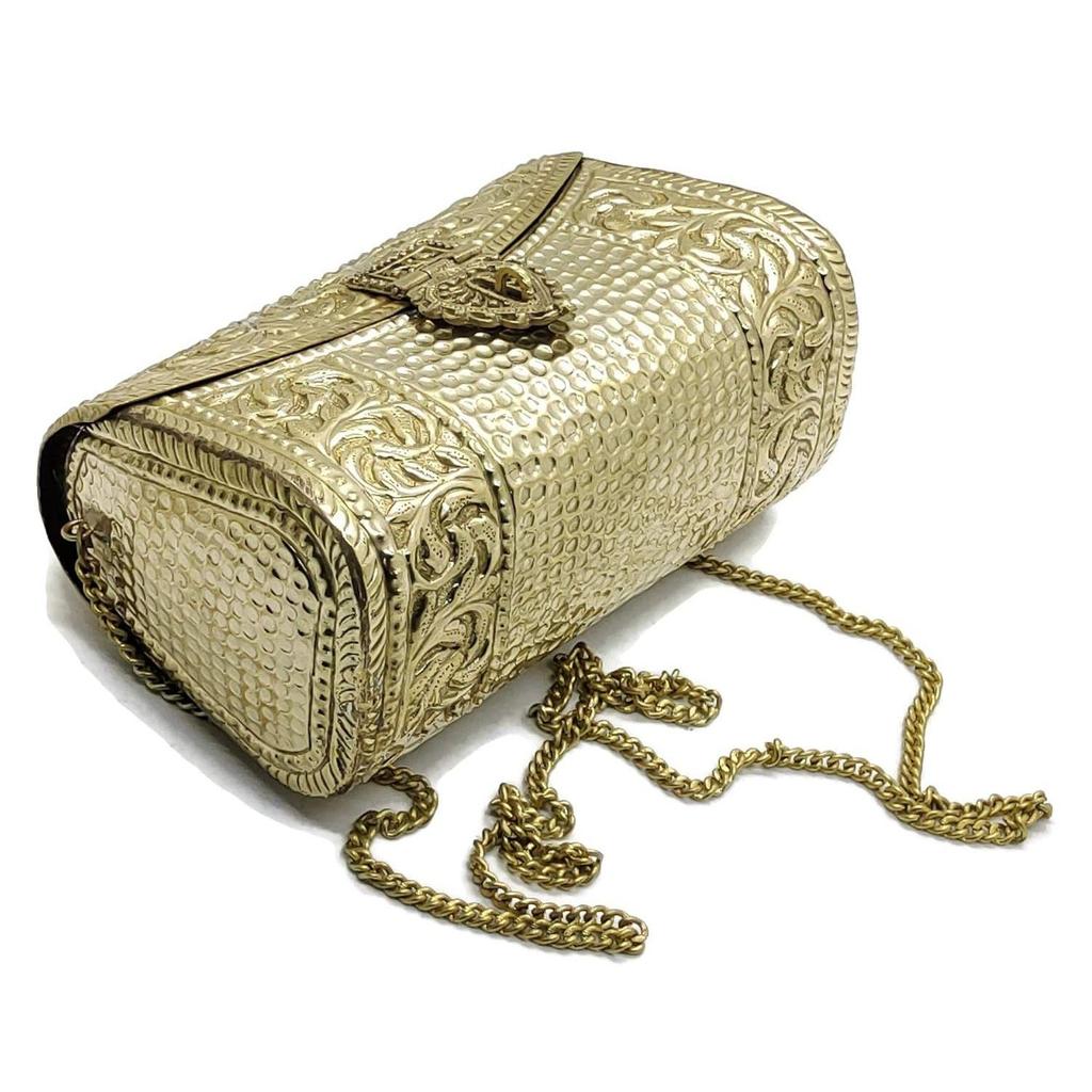 Women Gift Bridal Bag Brass Metal Clutch Sling Bag Indian Ethnic Antique Clutch