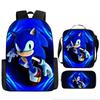 Sonic Primary School Student Schoolbag Three-Piece Set, Animation Cartoon Backpack, Shoulder Bag Pencil Case