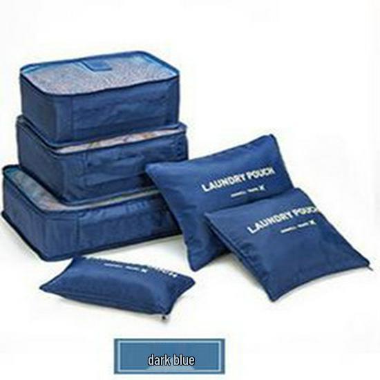 Travel Bag 6-Piece Set: Oxford Cloth Organizer for Underwear, Bras, and Shoes