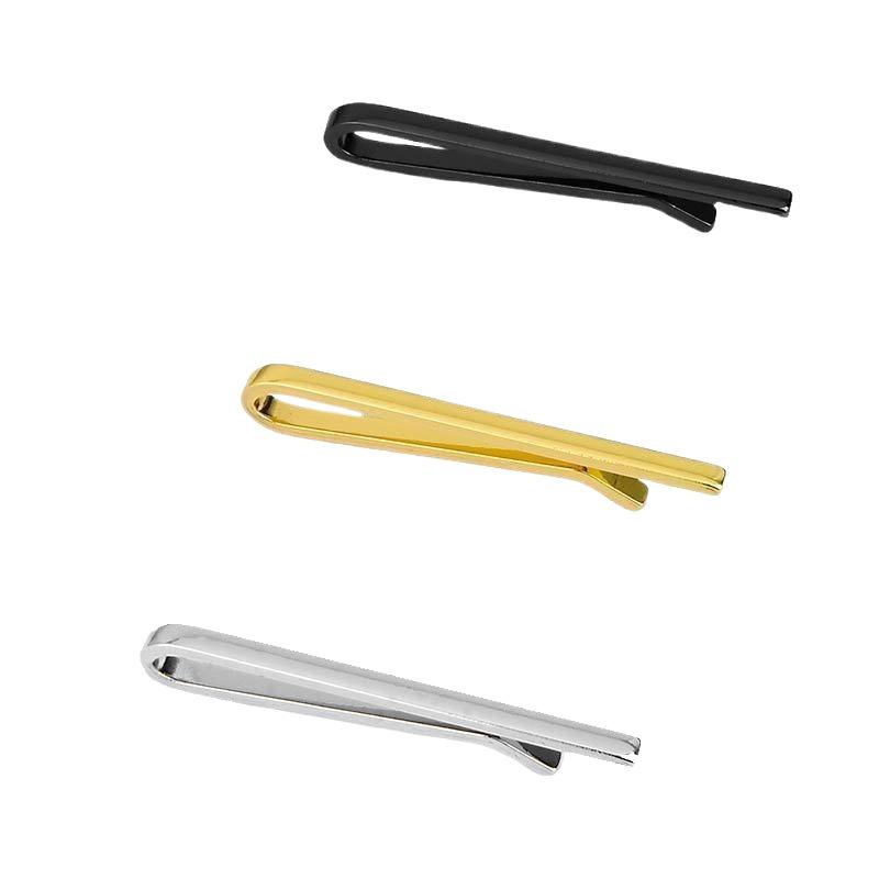 [HS][HS]1 Piece Of Men's Narrow Tie Clip Copper Fashion Thin Small Silvery Golden Black Business Formal Wear