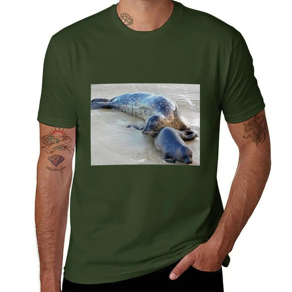 Snuggling seals T-Shirt animal prinfor boys sublime black t-shirts for