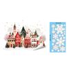 Weihnachts-Fenstersticker Statische Aufkleber, Verschneite Stadthäuser Schneeflocken Glasaufkleber, Wiederverwendbare Klebefreie Adsorption Weihnachten Aufkleber, Feiertagsdekoration für