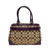Used COACH Handbag Hamptons Signature CarryallHandbag beige/purple canvas/leather Women