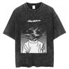 Japonská hororová manga ve stylu Tomie, s grafickým potiskem Acid Wash, unisex, těžká bavlna, oversized, Streetwear tričko