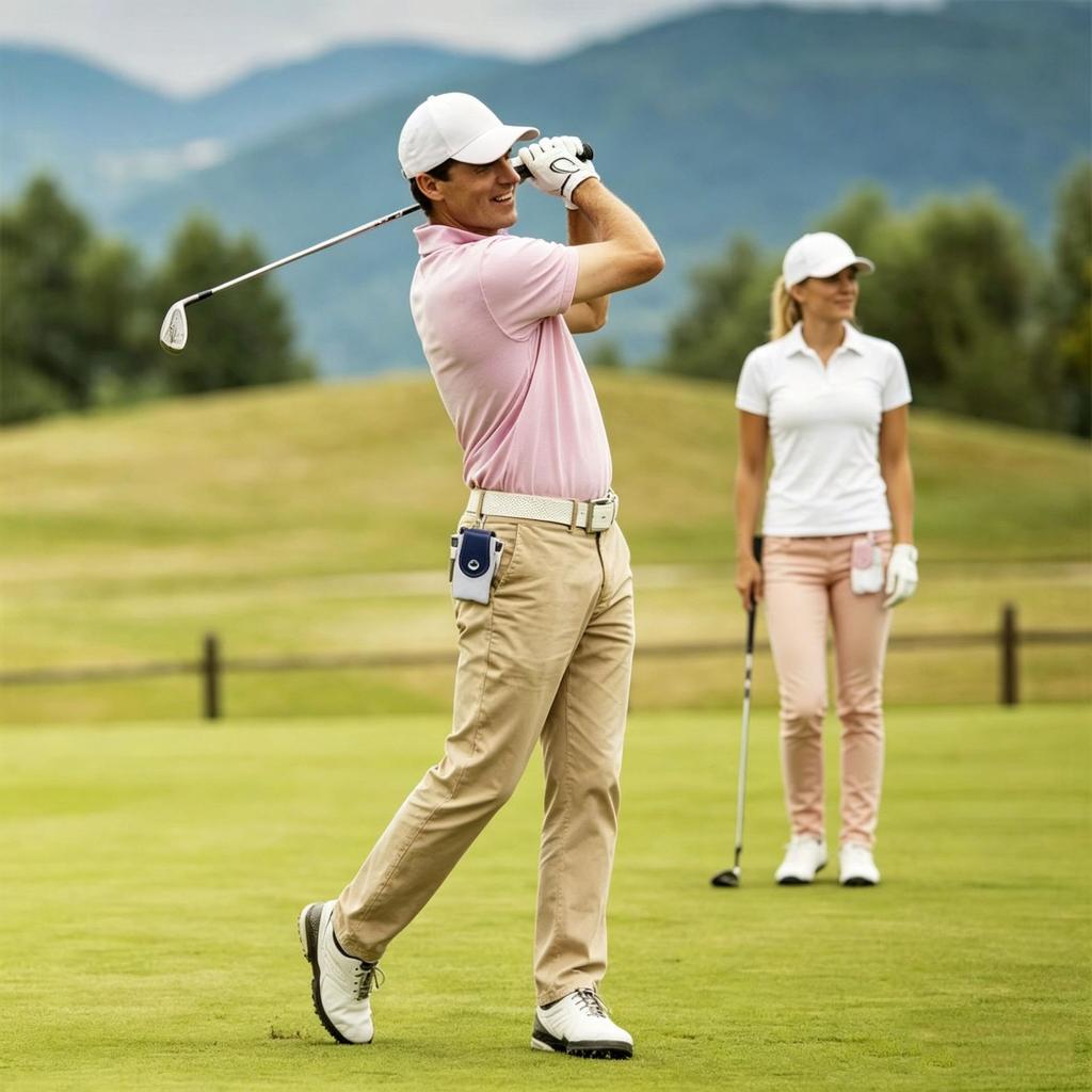 Portable Golf Bag Waterproof Leather Ball Bag Golf Small Fanny Bag Buckle Accessory Bag Lightweight