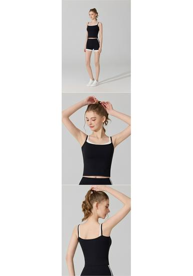 Cross-Border Butterfly Back Sports Vest with Chest Pad - Color Block Elastic Yoga Fitness Top
