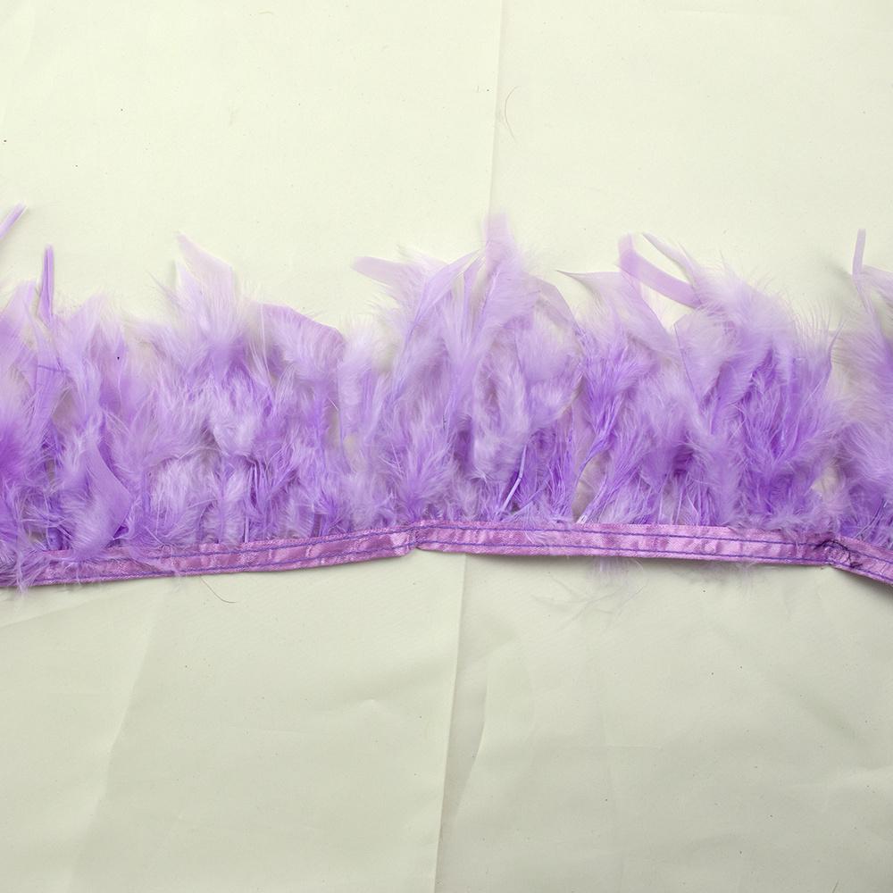 1M Multicolor Turkey Feather Trim Fringe Fluffy Stripped Plumas Ribbon 10-15cm Wedding Dress Clothes Crafts Sewing Decoration