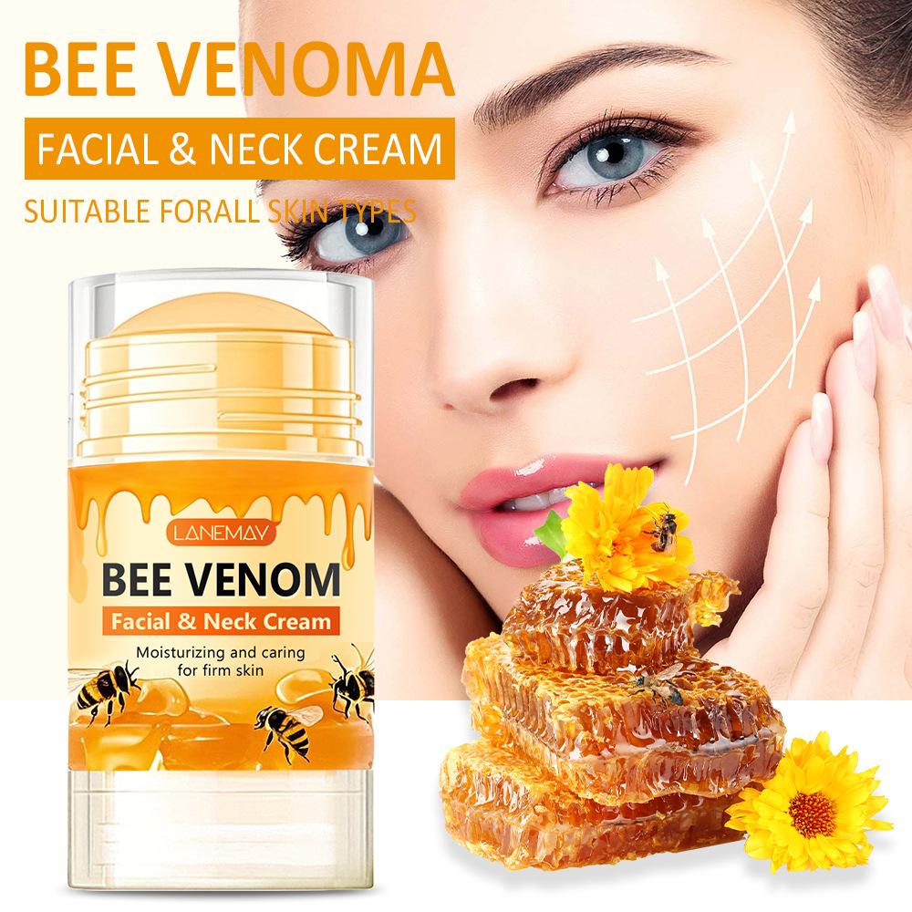 Crema Viso e Collo al Veleno d'Ape - Rassoda, Solleva e Tende Beige Chiaro, Migliora l'Aspetto del Rilassamento Cutaneo Beige Chiaro - Adatta a Tutti i Tipi di Beige Chiaro