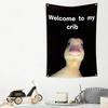 Wall Flag Creative Welcome To My Crib Flag Durable Easy Installation Wall Hanging Banner for Home Decoration