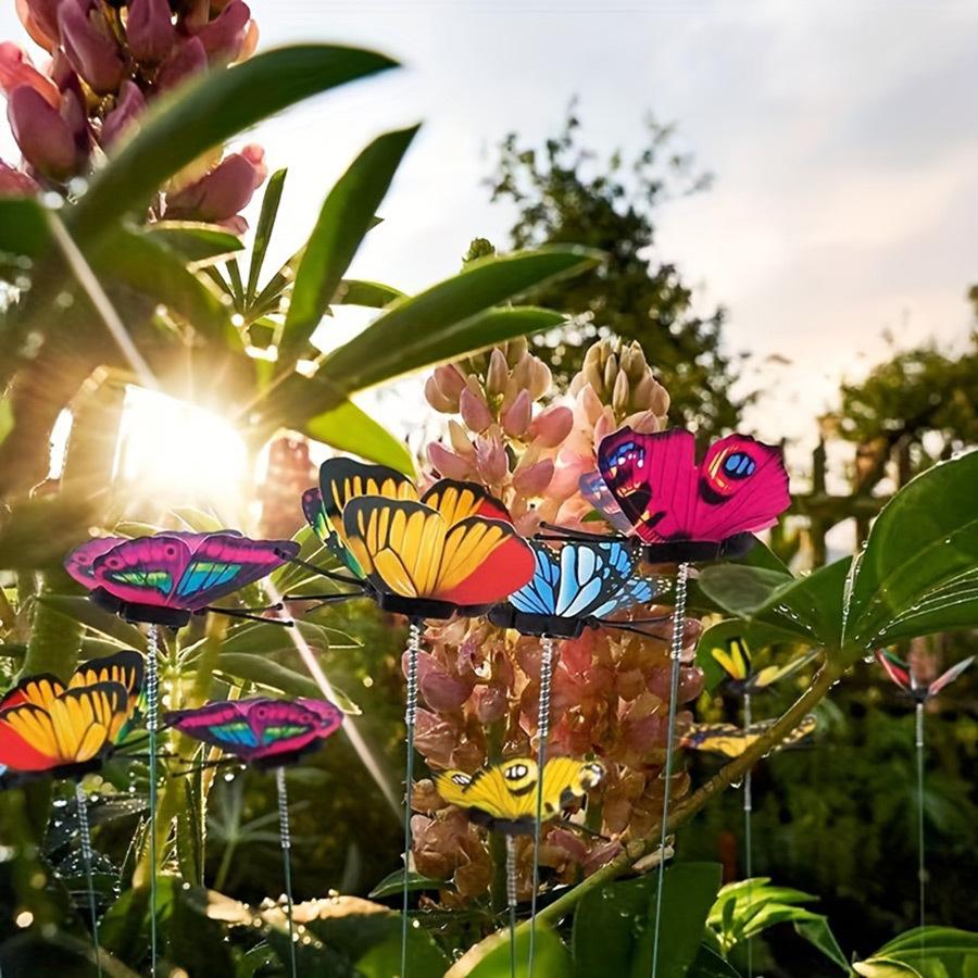 50/100Pcs Colorful Simulation Butterfly Flowerpot Decoration Gardening Ornament Plant Home Decor