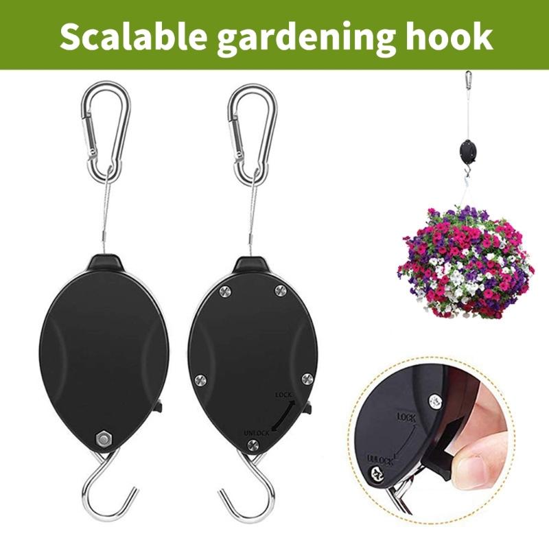 Retractable Hooks for Planter and Decorations Ideal for Home and Garden Spaces Indoor and Outdoor Plant Hangers