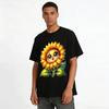 Cute Sunflower Anthropomorphic Print Casual Daily Top Pure cotton T-shirt