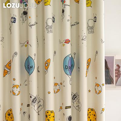 1PC LOZUJOJU Cartoon Space Children's Curtains 70-80% Blackout Curtains for Bedroom Living Room Home Decor
